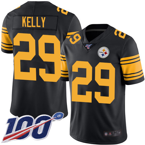 Youth Pittsburgh Steelers Football #29 Limited Black Kam Kelly 100th Season Rush Vapor Untouchable Nike NFL Jersey->women nfl jersey->Women Jersey